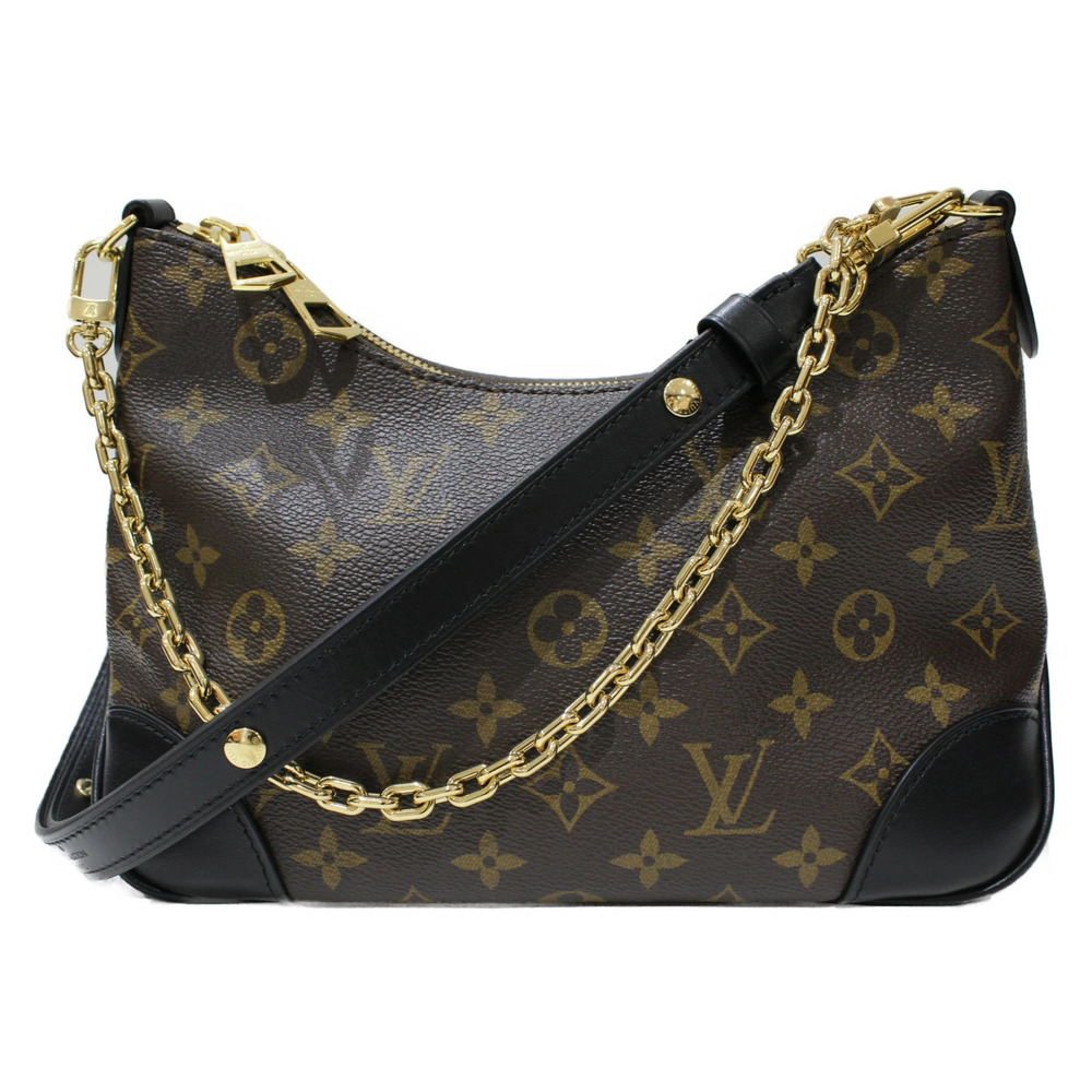 LOUIS VUITTON Boulogne NM Monogram Noir Black Shoulder Bag Chain Strap